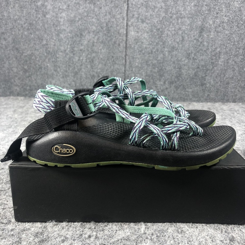 Chaco Z‎ Strap Sandals Womens 7 Black Green Adjustable Hiking Sport Comfort - Picture 6 of 16